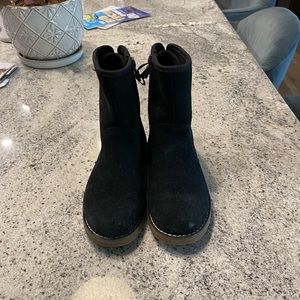 Uggs Girls Sz 1 Corinne Suede Boots Black